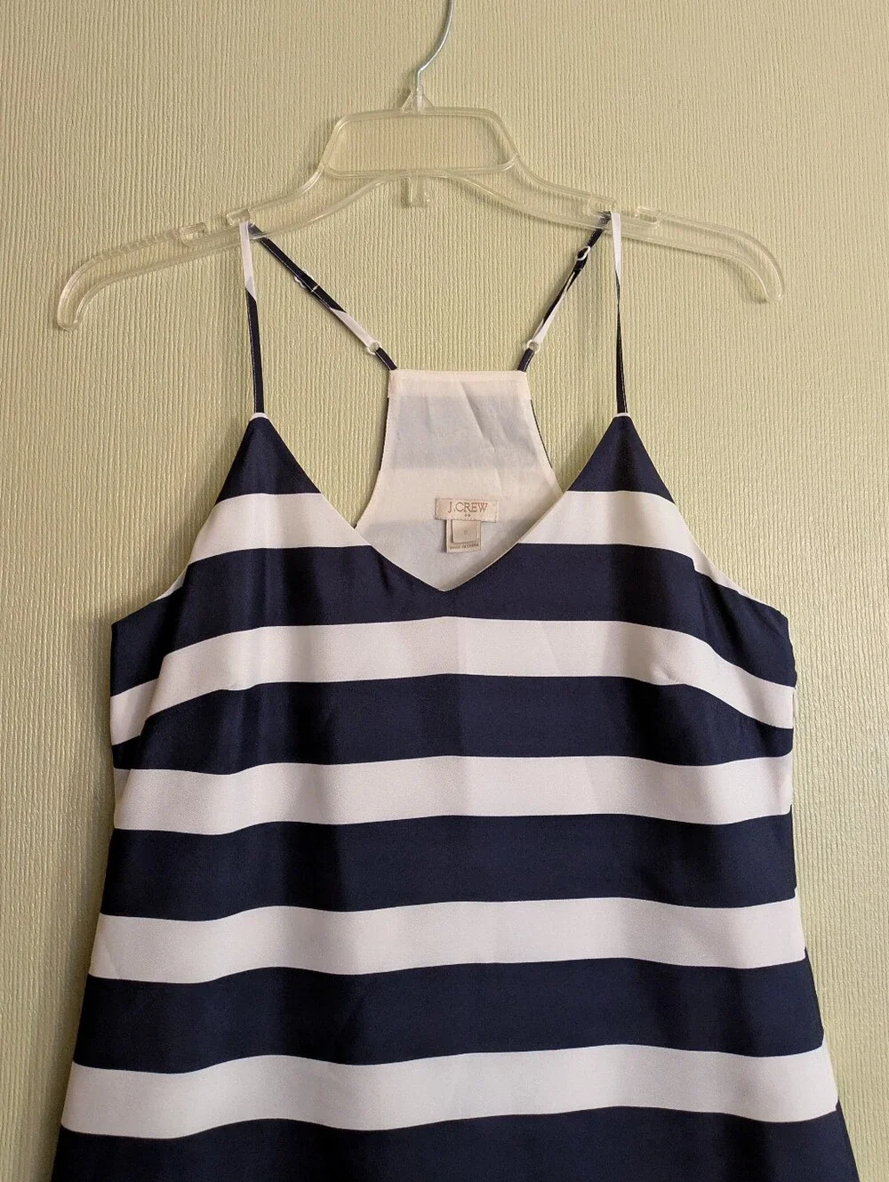 J. Crew Nautical Sailorcore Slip Racerback Dress Navy Blue & White Stripes Woven